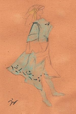 Costume - Aquarelle originale signée