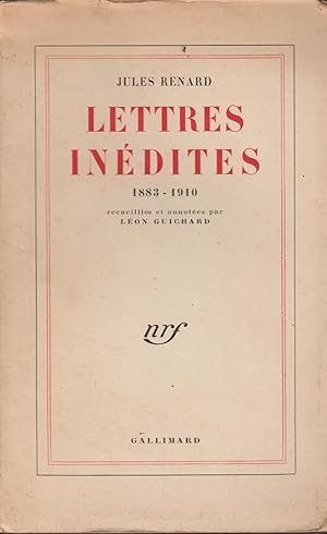 Seller image for Lettres indites 1883-1910 for sale by Librairie l'Aspidistra