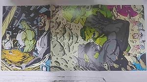 Poster doble: Hulk peleando contra Hulk Gris - Hulk Gris peleando junto a Lobezno y la Cosa. The ...