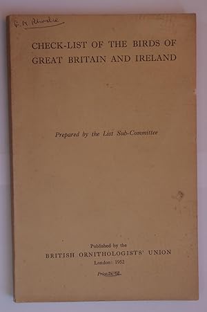 Check list of the birds of Great Britain and Ireland