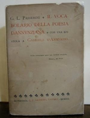 Bild des Verkufers fr Il vocabolario della poesia dannunziana. Con una epistola a Gabriele D Annunzio zum Verkauf von Libreria Ex Libris ALAI-ILAB/LILA member