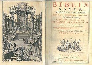 Bibbia. Biblia Sacra vulgatae editionis Sixti V. et Clementis III. pontif. max. auctoritate recog...