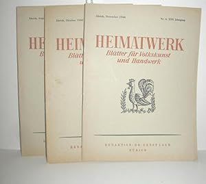 Imagen del vendedor de Heimatwerk Heft Nr. 2, 3 und 4/1948 (Bltter fr Volkskunst und Handwerk XIII. Jahrgang) a la venta por Antiquariat Zinnober