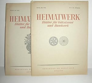 Imagen del vendedor de Heimatwerk Heft Nr. 1 und 2/1944 (Bltter fr Volkskunst und Handwerk IX. Jahrgang) a la venta por Antiquariat Zinnober