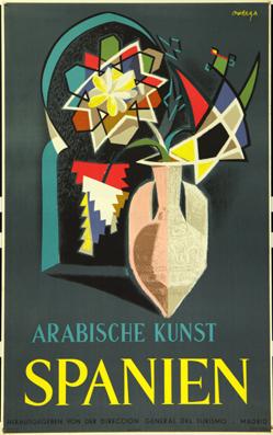 Plakat - Spanien - Arabische Kunst. Lithographie.