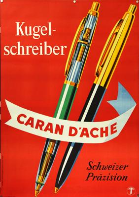 Plakat - Caran D?Ache Kugelschreiber. Lithographie.