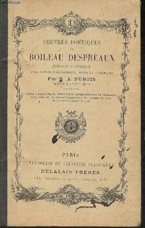 Imagen del vendedor de Oeuvres potique de Boileau Desprauxb dition classique a la venta por Le-Livre