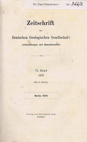 Zeitschrift der Deutschen Geologischen Gesellschaft, Jahrgang 1923 (75. Band)