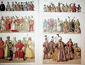 SPAIN and Moorish, Mexican and Turkish fashion, 1300 to 16th century, fashion costumes together 4...