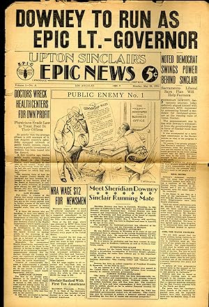 Upton Sinclair's End Poverty Paper, EPIC (End Poverty in California) News