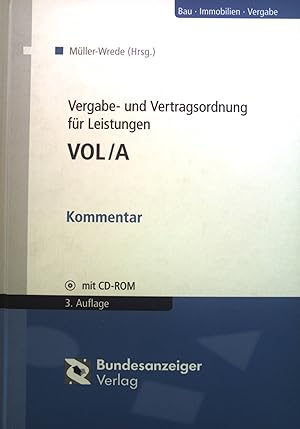 Bild des Verkufers fr Vergabe- und Vertragsordnung fr Leistungen - VOL. Bau, Immobilien, Vergabe zum Verkauf von books4less (Versandantiquariat Petra Gros GmbH & Co. KG)