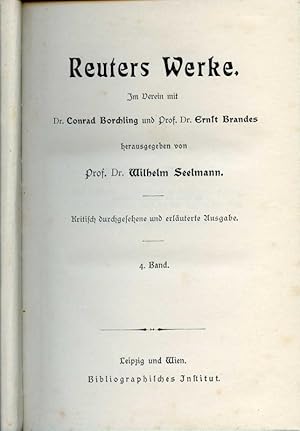 Bild des Verkufers fr Reuters Werke 4. Band Schurr-Murr Festungstid Meyers Klassiker Ausgaben zum Verkauf von Flgel & Sohn GmbH