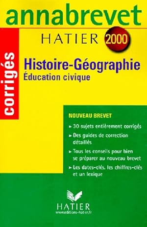 Histoire-g ographie, Education civique Brevet Corrig s 2000 - Fran oise Aoustin