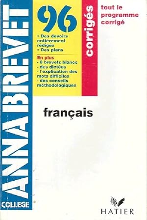 Fran ais Brevet corrig s 1996 - Evelyne Amon