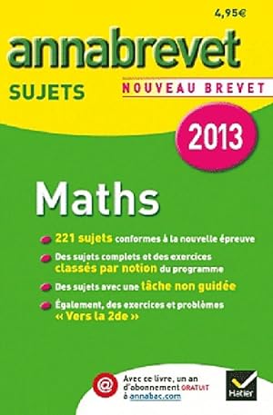 Maths Brevet Sujets 2013 - Bernard Demeillers