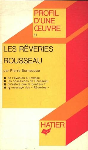 Seller image for Les r?veries du promeneur solitaire - Jean-Jacques ; Jean-Jacques Rousseau Rousseau for sale by Book Hmisphres