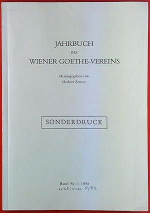 Bild des Verkufers fr Jahrbuch des Wiener Goethe Vereins zum Verkauf von biblion2