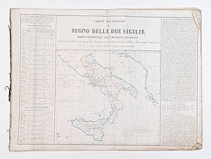 Carta Generale del Regno delle due Sicilie diviso in provincie, valli minori e distretti con la t...
