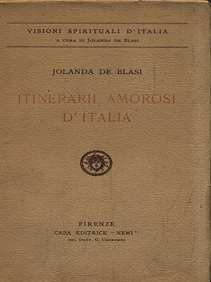 Bild des Verkufers fr Itinerarii amorosi d'Italia zum Verkauf von Librodifaccia