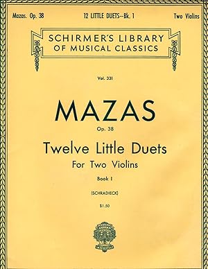 Seller image for Twelve [ 12 ] Little Duets for Two Violins - Op. 38, BOOK I & BOOK II [TWO SETS of TWO PARTS] for sale by Cameron-Wolfe Booksellers