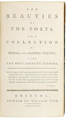 Or, a Collection of Moral and Sacred Poetry from the most eminent Authors.