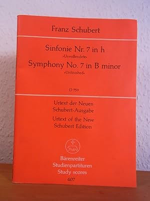 Image du vendeur pour Schubert. Sinfonie Nr. 7 in h. "Unvollendete". Urtext der Neuen Schubert-Ausgabe / Symphony No. 7 in B minor. "Unfinished". Urtext of the New Schubert Edition. D 759 mis en vente par Antiquariat Weber