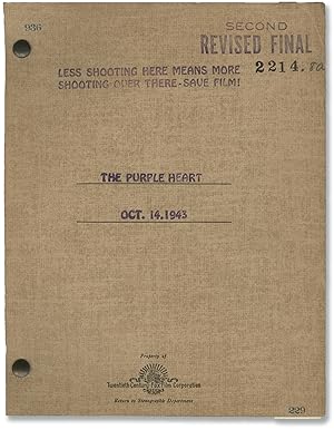 Bild des Verkufers fr The Purple Heart (Original screenplay for the 1944 film) zum Verkauf von Royal Books, Inc., ABAA