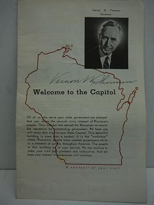 Signature of Vernon W. Thomson Governer Wisconsin - Welcome to the Capitol Souvenir Pamphlet (1957)