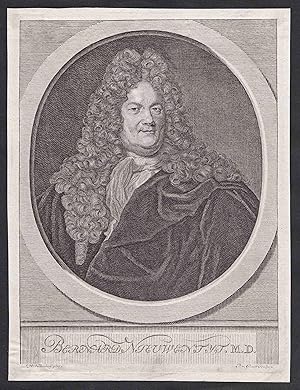 Bild des Verkufers fr Bernard Nieuwentyt, M.D." - Bernard Nieuwentyt (1654-1718) mathematician physician philosopher Purmerend Leiden Utrecht Portrait zum Verkauf von Antiquariat Steffen Vlkel GmbH