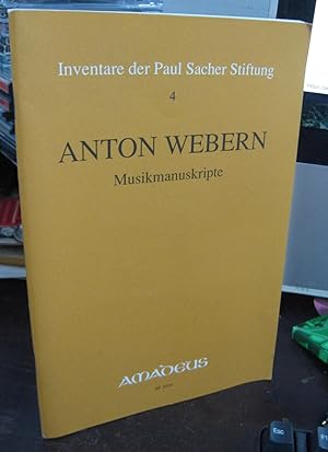 Imagen del vendedor de Inventare der Paul Sacher Stiftung 4: Anton Webern Musikmanuskripte a la venta por Atlantic Bookshop