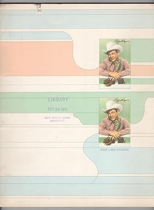 Seller image for Roy Rogers : One Line Poems (Winter 1974) for sale by Philip Smith, Bookseller