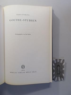 Bild des Verkufers fr Goethe-Studien. zum Verkauf von Druckwaren Antiquariat