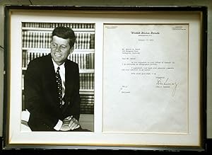 Typed Letter. & b&w Photograph (both SIGNED Senator John F. Kennedy )