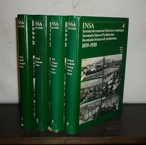 Bild des Verkufers fr Inventar der neueren Schweizer Architektur 1850 - 1920. Stdte. [4 Bnde: 1-4]. - Band 1: Aarau, Altdorf, Appenzell. Baden. - Band 2: Basel, Bellinzona, Bern. - Band 3: Biel, La Chaux-de-Fonds, Chur, Davos. - Band 4: Delemont, Frauenfeld, Fribourg, Geneve, Glarus. [Herausgegeben von der Gesellschaft fr Schweizerische Kunstgeschichte]. zum Verkauf von Antiquariat Kretzer