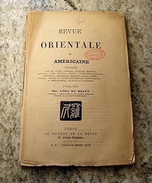REVUE ORIENTALE ET AMERICAINE. Janvier-Mars 1879. Nº 9