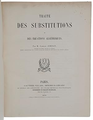 Image du vendeur pour Trait des Substitutions et des quations algbriques mis en vente par SOPHIA RARE BOOKS