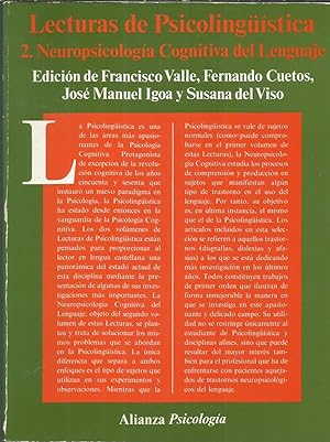 Seller image for Lecturas de psicolinguistica/ Psycholinguistic Literature: Neuropsicologia Cognitiva Del Lenguaje (Spanish Edition) for sale by TU LIBRO DE OCASION