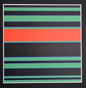 Rote Horizontale, 1969. Farbige orig. Serigraphie [Siebdruck / Farbserigraphie] auf Halbkarton. V...