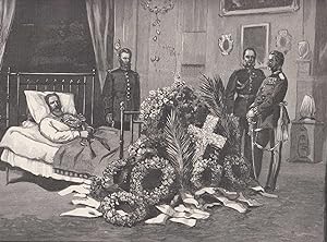 Bild des Verkufers fr Kaiser Friedrich auf dem Totenbett in Schlo Friedrichskron = Neues Palais. Ansicht mit seinem Sohn Wilhelm II. zum Verkauf von Antiquariat Hild