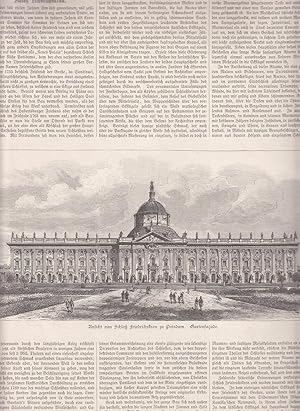 Immagine del venditore per Schloss Friedrichskron - Neues Palais -. 6 Abbildungen mit einem Artikel zum Thema auf 2 Seiten. Zeigt: 1. Ansicht der Gartenfassade. 2. Salon der Kaiserin Victoria. 3. Konzertsaal Friedrichs des Groen. 4. Der Muschelsaal. 5. Silberzimmer. 6. Geburtszimmer Kaiser Friedrich s. venduto da Antiquariat Hild