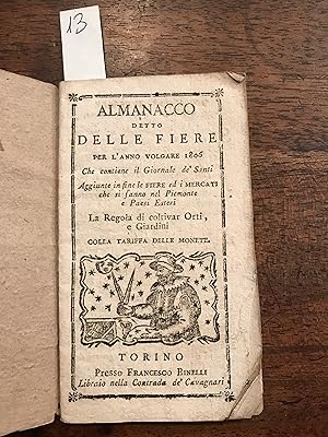 Almanacco detto delle fiere per l'anno volgare 1806 che contiene il Giornale de' Santi, il levare...