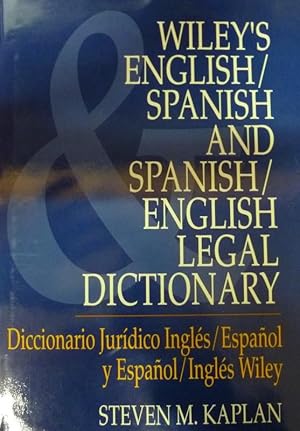 Imagen del vendedor de WILEY'S ENGL-SPAN/SPAN-ENGL LEGAL DICTIONARY a la venta por LIBRERIA LEA+