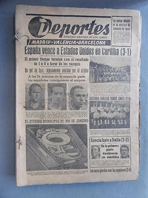 DEPORTES: ROTATIVO GRÁFICO SEMANAL Madrid Valencia Barcelona. Año 1950-1951, 37 números.