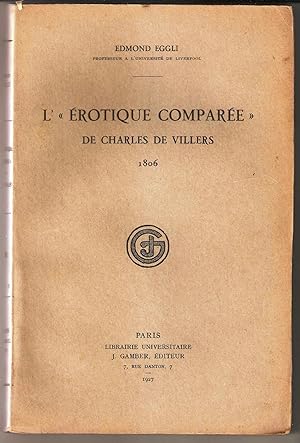 Bild des Verkufers fr L' "Erotique compare" de Charles de Villers - 1806 zum Verkauf von Antiquariat Andreas Schwarz