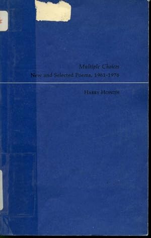 Immagine del venditore per Multiple Choices : New and Selected Poems , 1961 - 1976 venduto da Librairie Le Nord