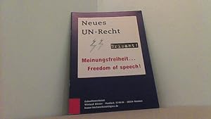 Seller image for Neues UN-Recht. Meinungsfreiheit. Freedom of speech! for sale by Antiquariat Uwe Berg