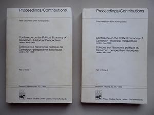 Immagine del venditore per Conference on the political economy of Cameroon - Historical perspectives / Colloque sur l'conomie politique du Cameroun - Perspectives historiques. Part 1 / Tome I and Part 2 / Tome II (so complete in 2 volumes). Research Reports No. 35 / 1969. venduto da Antiquariat Heinzelmnnchen