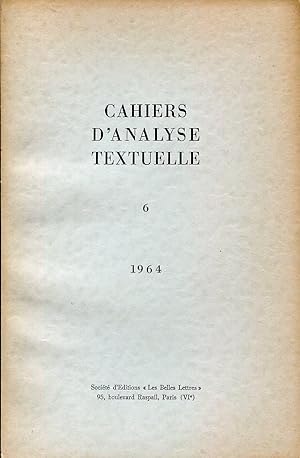 Seller image for Cahiers d'analyse textuelle, N 6 - 1964 for sale by Sylvain Par