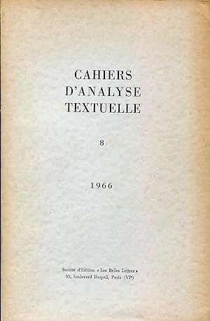 Immagine del venditore per Cahiers d'analyse textuelle, N 8 - 1966 venduto da Sylvain Par