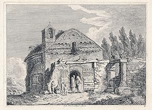 Bild des Verkufers fr [ Personengruppe vor verfallender Kirche ]. re. unt. num.: 4 zum Verkauf von Antiquariat Gallus / Dr. P. Adelsberger